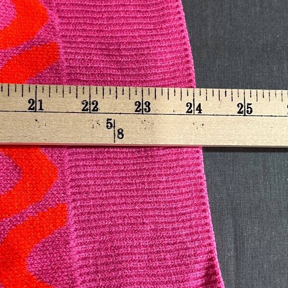 H&M‎ Divided Sweater Womens Size 4XL Red Pink Wave Print Knit Long Sleeve NEW - Picture 7 of 8